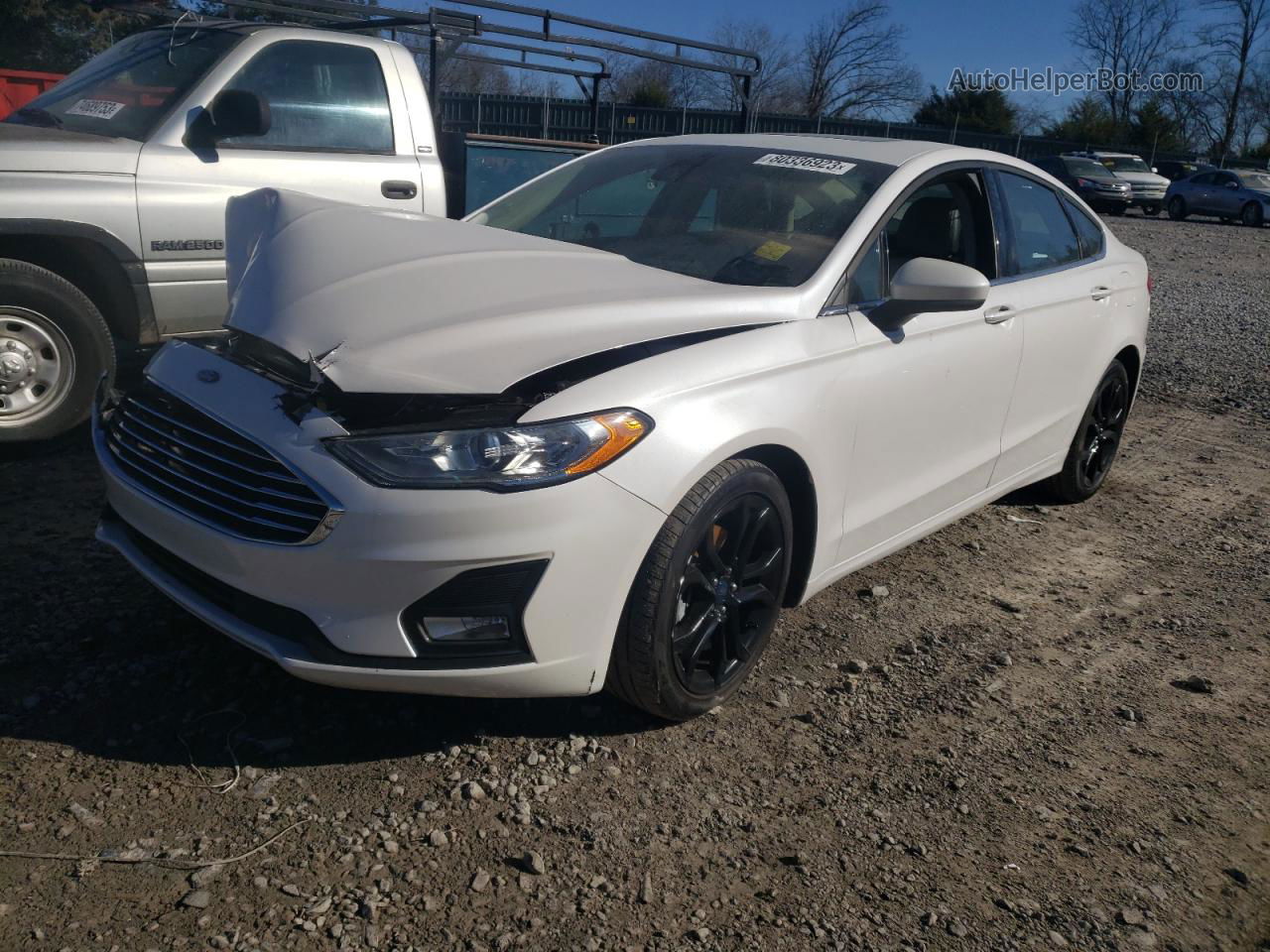 2019 Ford Fusion Se White vin: 3FA6P0HD4KR228816