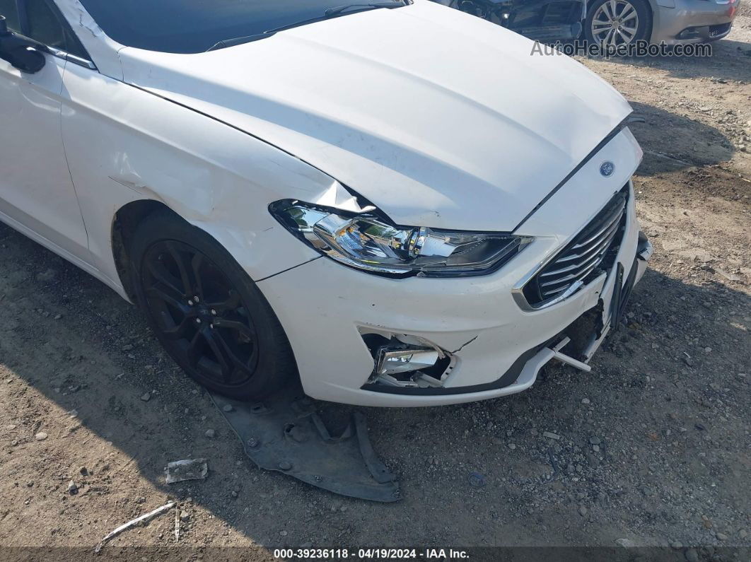 2019 Ford Fusion Se White vin: 3FA6P0HD4KR228976