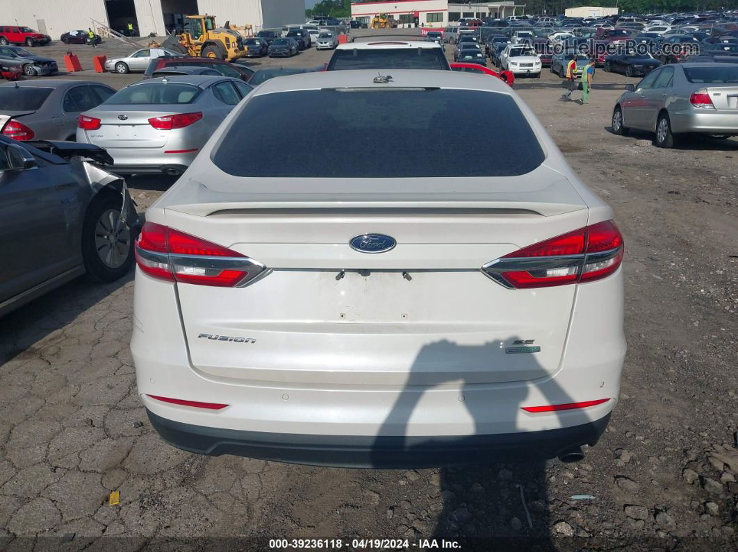 2019 Ford Fusion Se White vin: 3FA6P0HD4KR228976