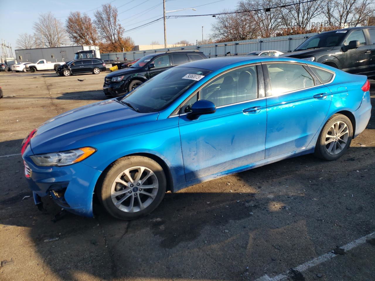 2019 Ford Fusion Se Синий vin: 3FA6P0HD4KR249486