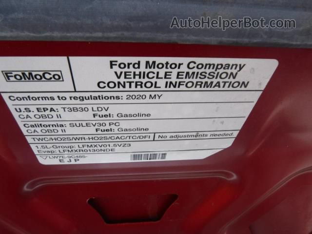 2020 Ford Fusion Se Red vin: 3FA6P0HD4LR156145