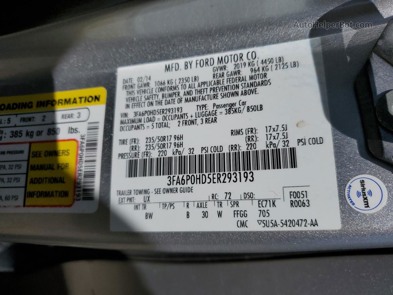 2014 Ford Fusion Se Серебряный vin: 3FA6P0HD5ER293193