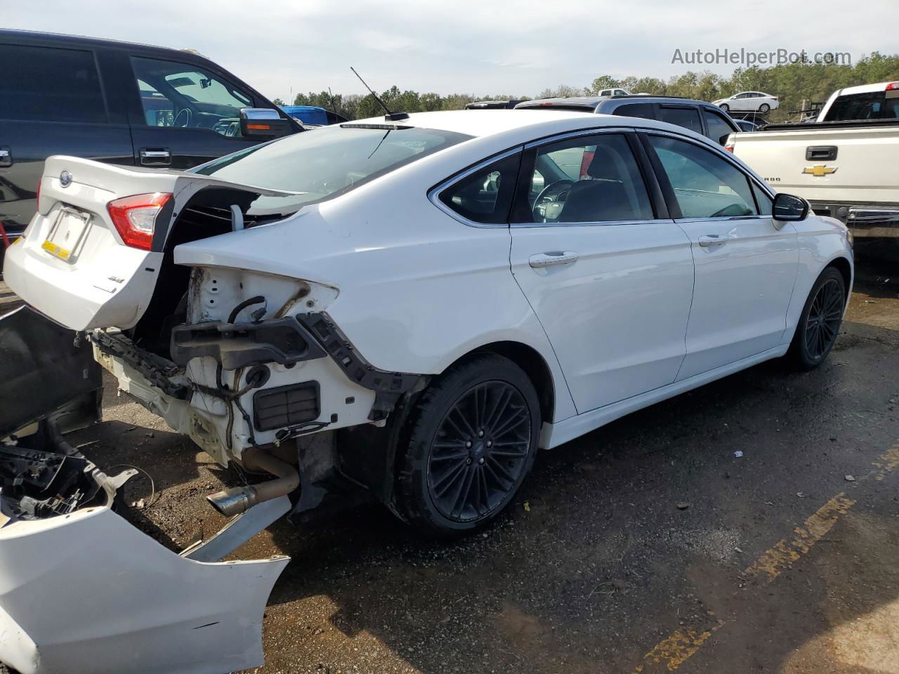 2016 Ford Fusion Se White vin: 3FA6P0HD5GR313476