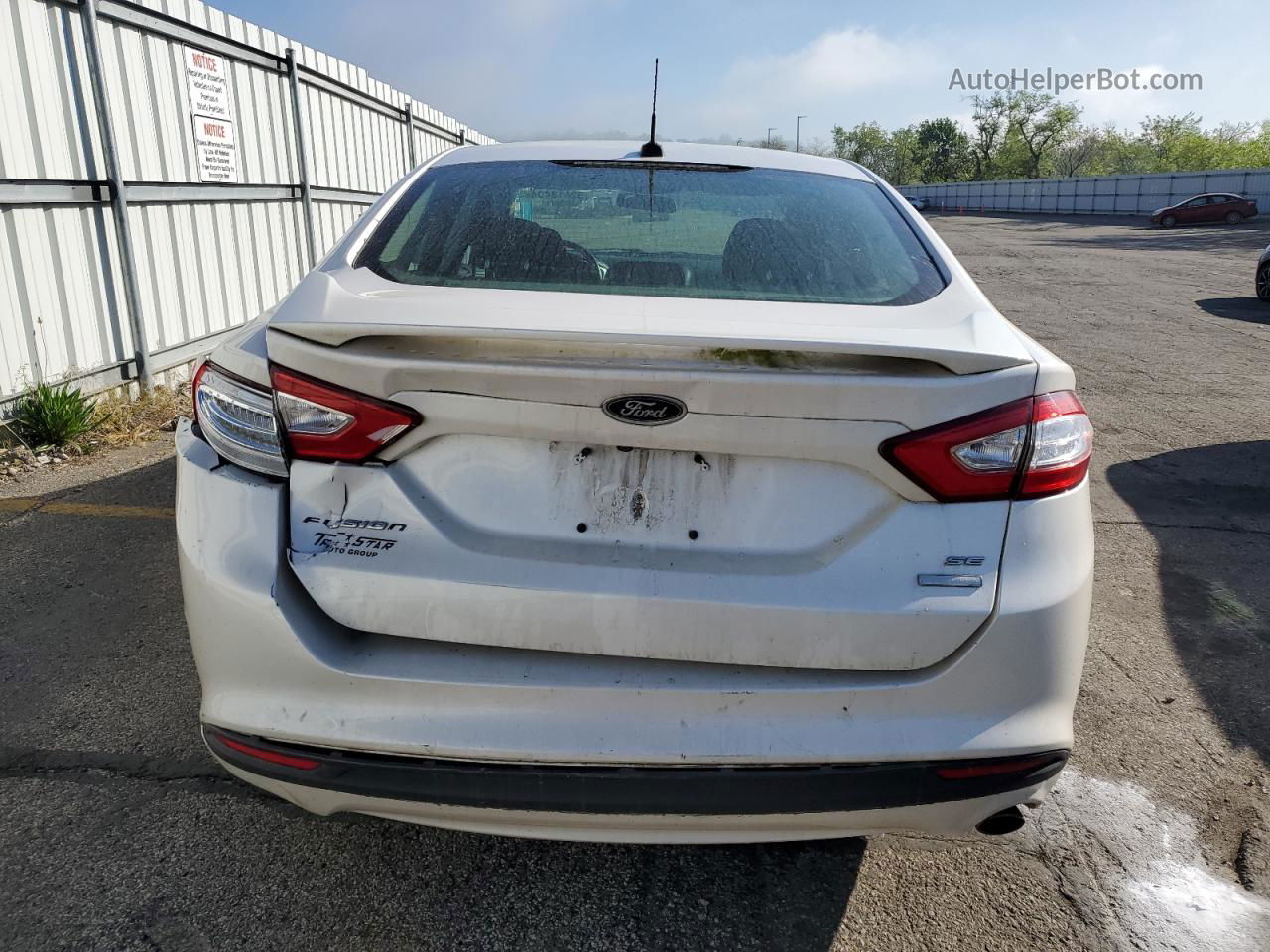 2016 Ford Fusion Se White vin: 3FA6P0HD5GR318970