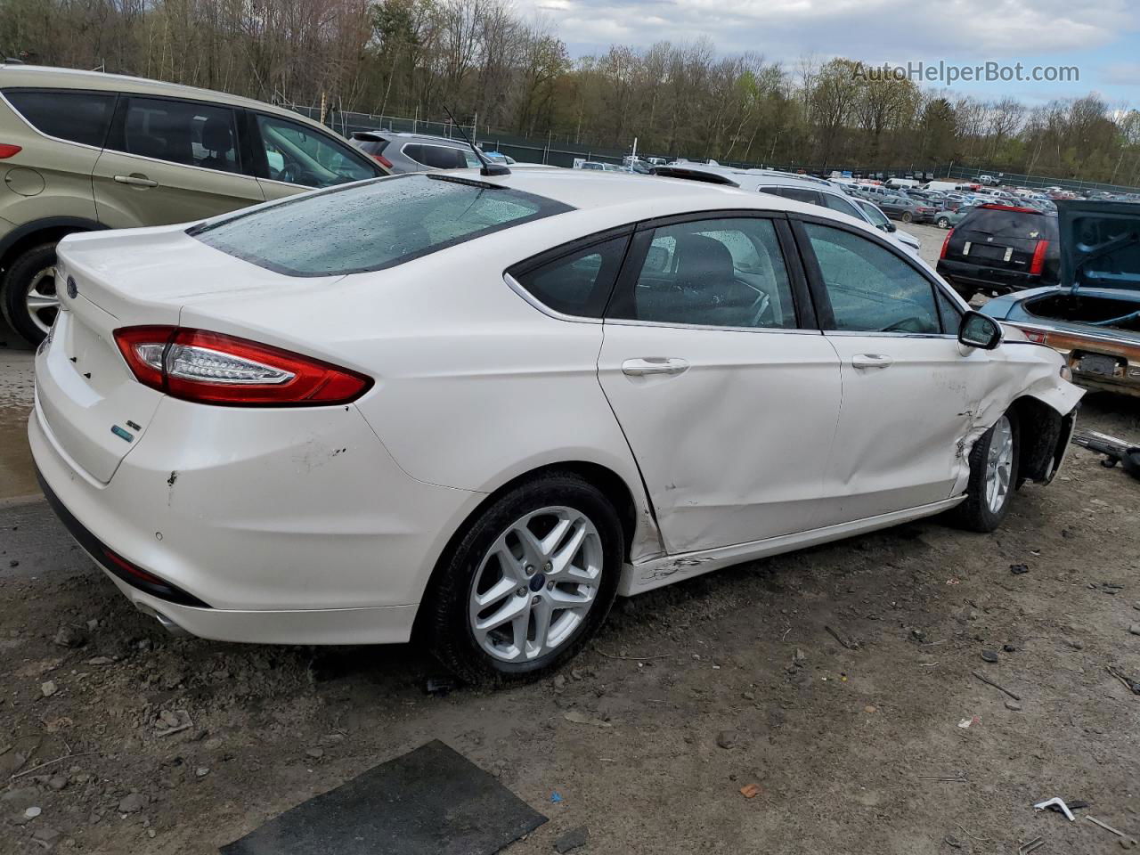 2016 Ford Fusion Se White vin: 3FA6P0HD5GR374679