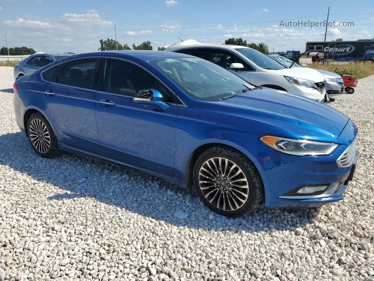 2017 Ford Fusion Se Blue vin: 3FA6P0HD5HR104837