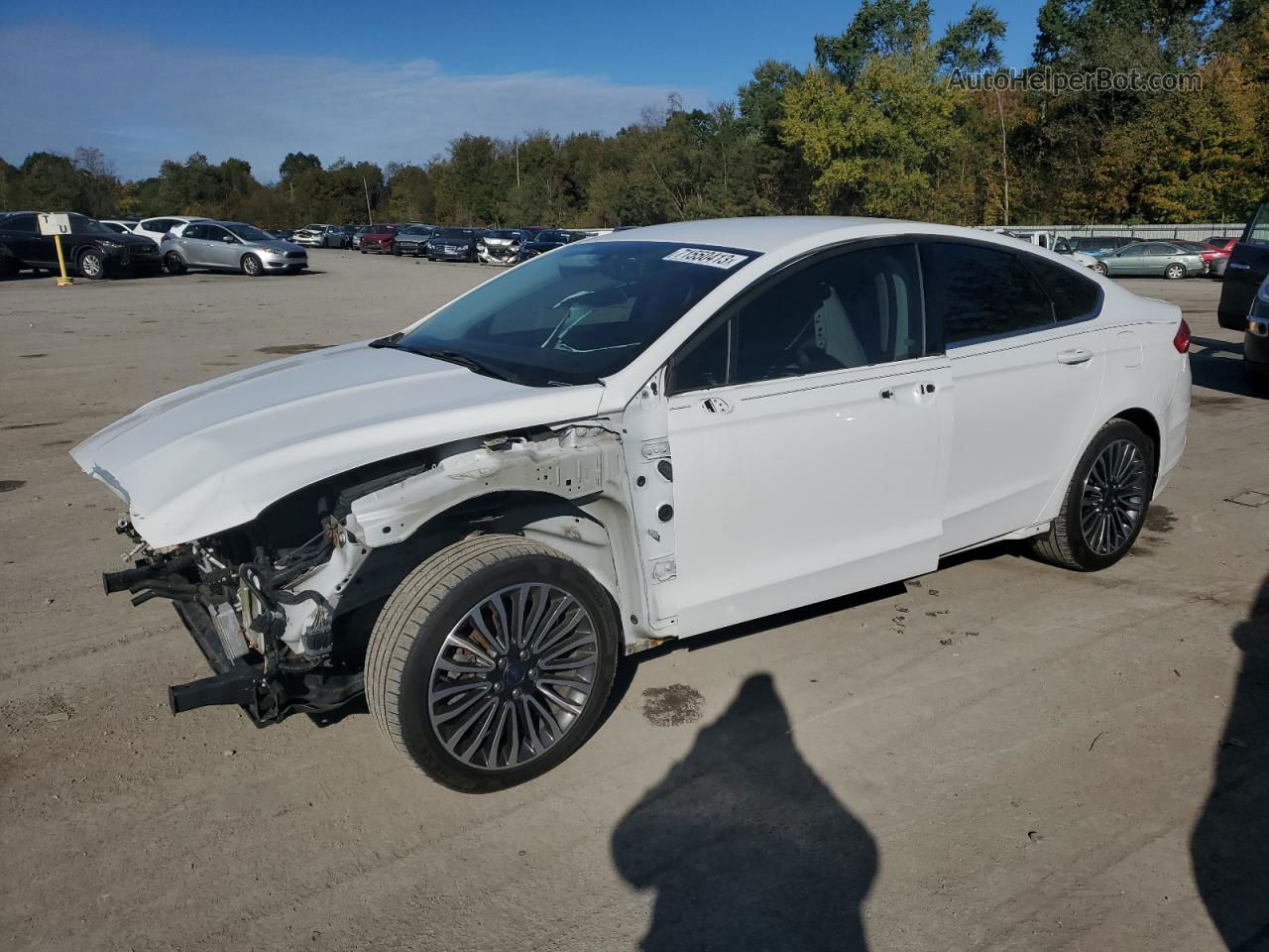 2017 Ford Fusion Se White vin: 3FA6P0HD5HR263101