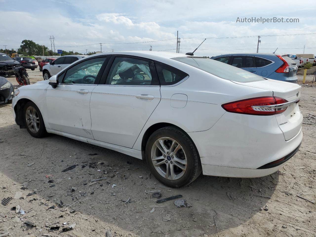 2018 Ford Fusion Se White vin: 3FA6P0HD5JR108909