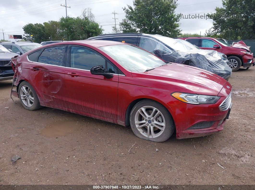 2018 Ford Fusion Se Red vin: 3FA6P0HD5JR130957