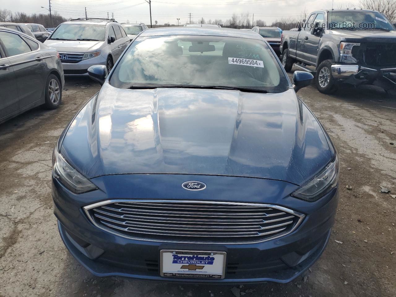 2018 Ford Fusion Se Синий vin: 3FA6P0HD5JR147001