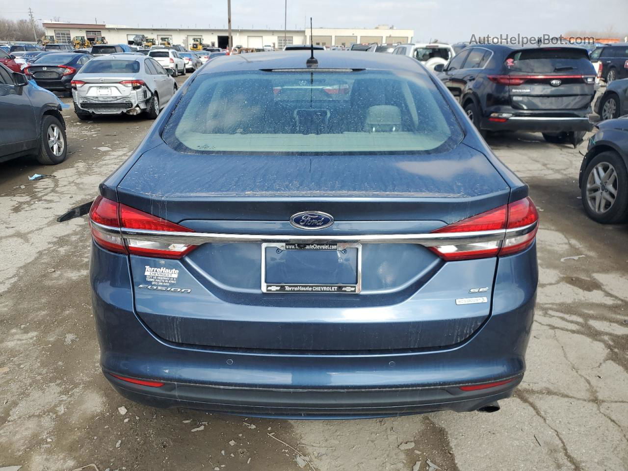 2018 Ford Fusion Se Blue vin: 3FA6P0HD5JR147001