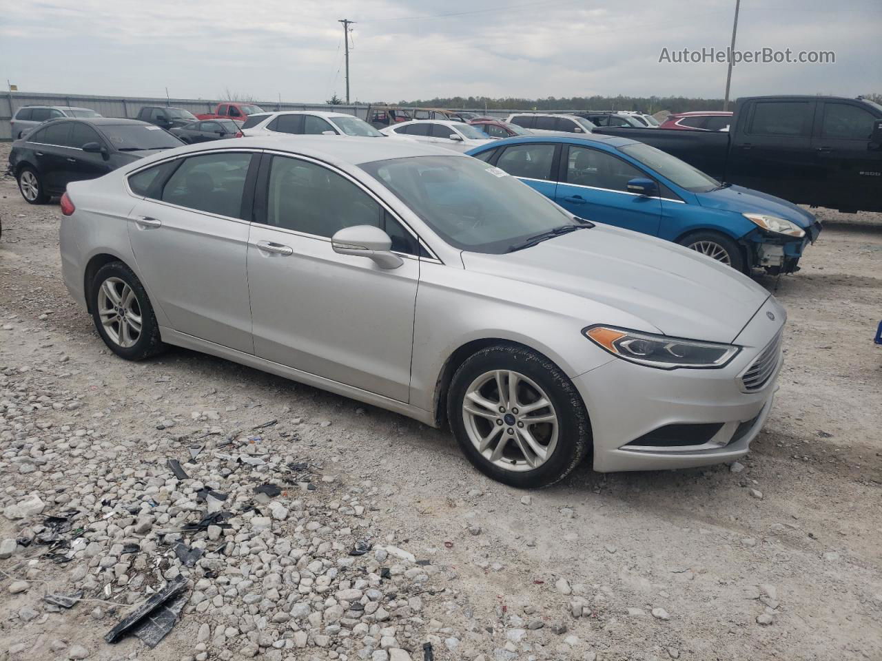 2018 Ford Fusion Se Silver vin: 3FA6P0HD5JR149475