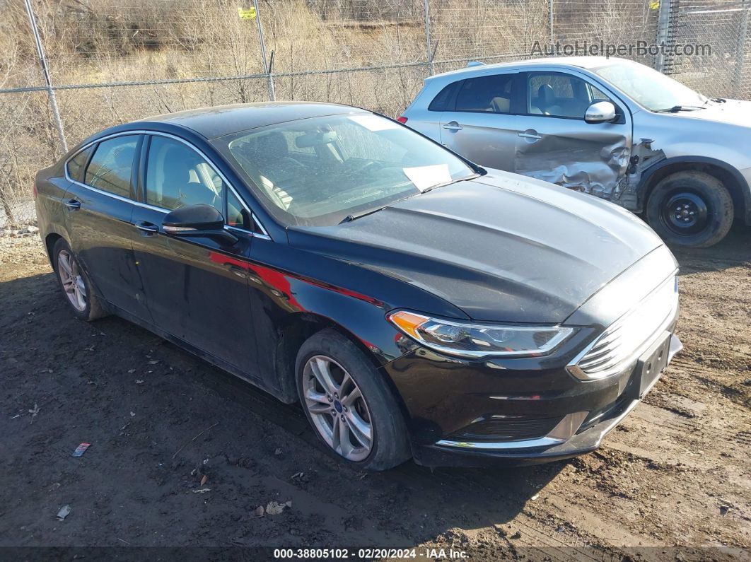 2018 Ford Fusion Se Black vin: 3FA6P0HD5JR185215