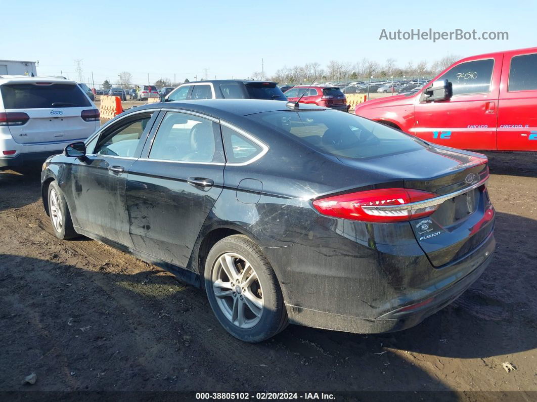 2018 Ford Fusion Se Black vin: 3FA6P0HD5JR185215