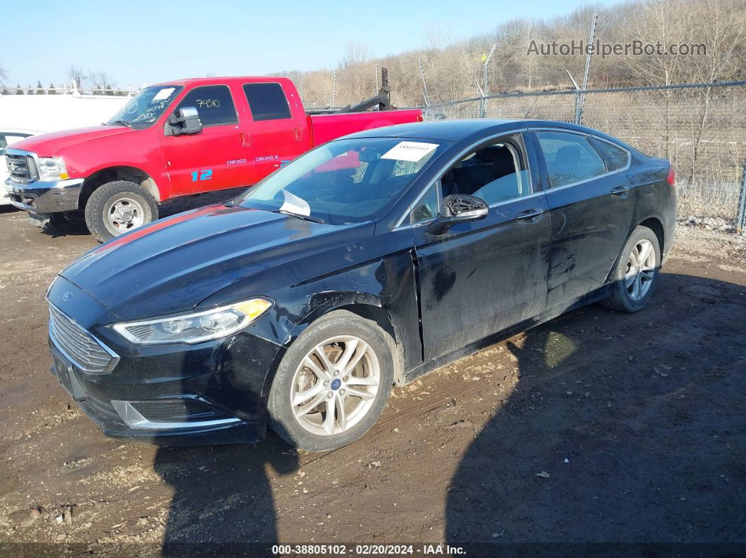 2018 Ford Fusion Se Black vin: 3FA6P0HD5JR185215