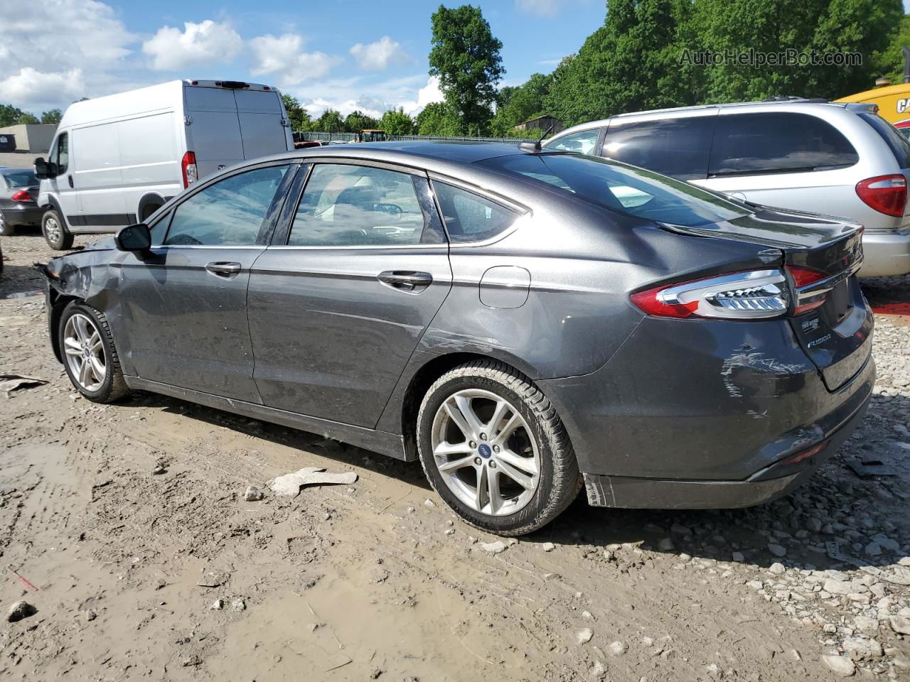 2018 Ford Fusion Se Gray vin: 3FA6P0HD5JR222957