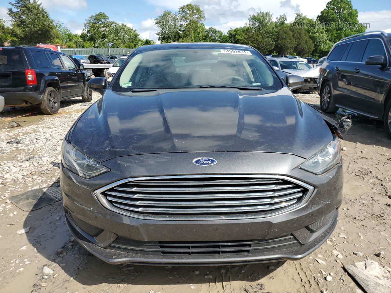 2018 Ford Fusion Se Gray vin: 3FA6P0HD5JR222957