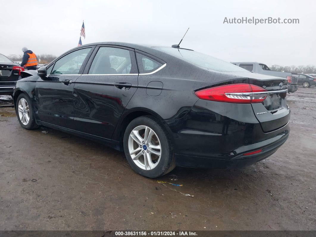 2018 Ford Fusion Se Black vin: 3FA6P0HD5JR252184