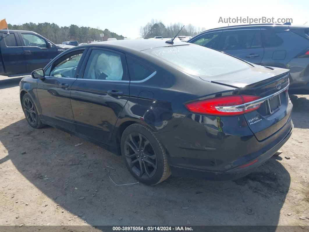 2018 Ford Fusion Se Black vin: 3FA6P0HD5JR261838