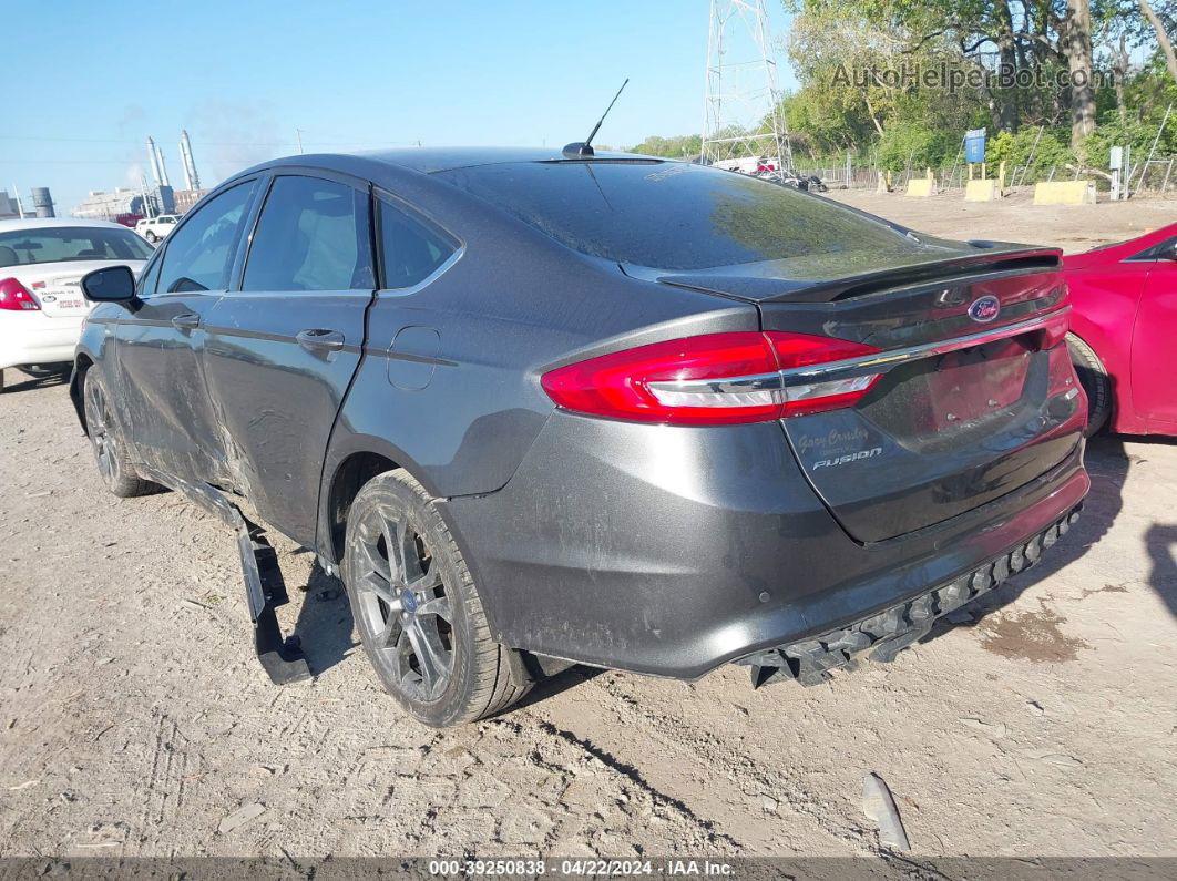 2018 Ford Fusion Se Gray vin: 3FA6P0HD5JR262262