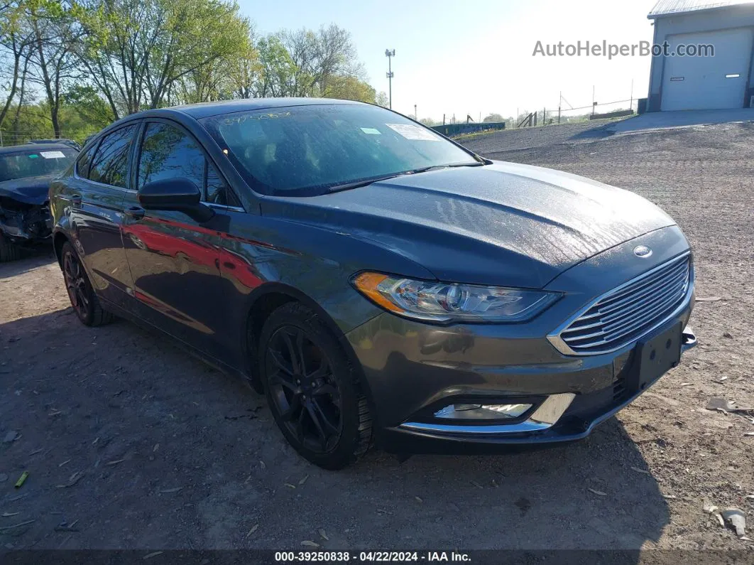 2018 Ford Fusion Se Gray vin: 3FA6P0HD5JR262262