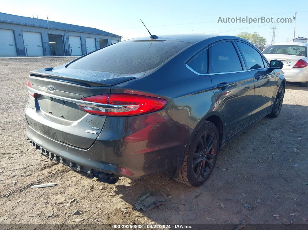 2018 Ford Fusion Se Gray vin: 3FA6P0HD5JR262262