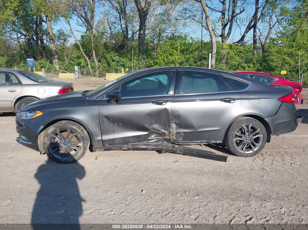 2018 Ford Fusion Se Gray vin: 3FA6P0HD5JR262262