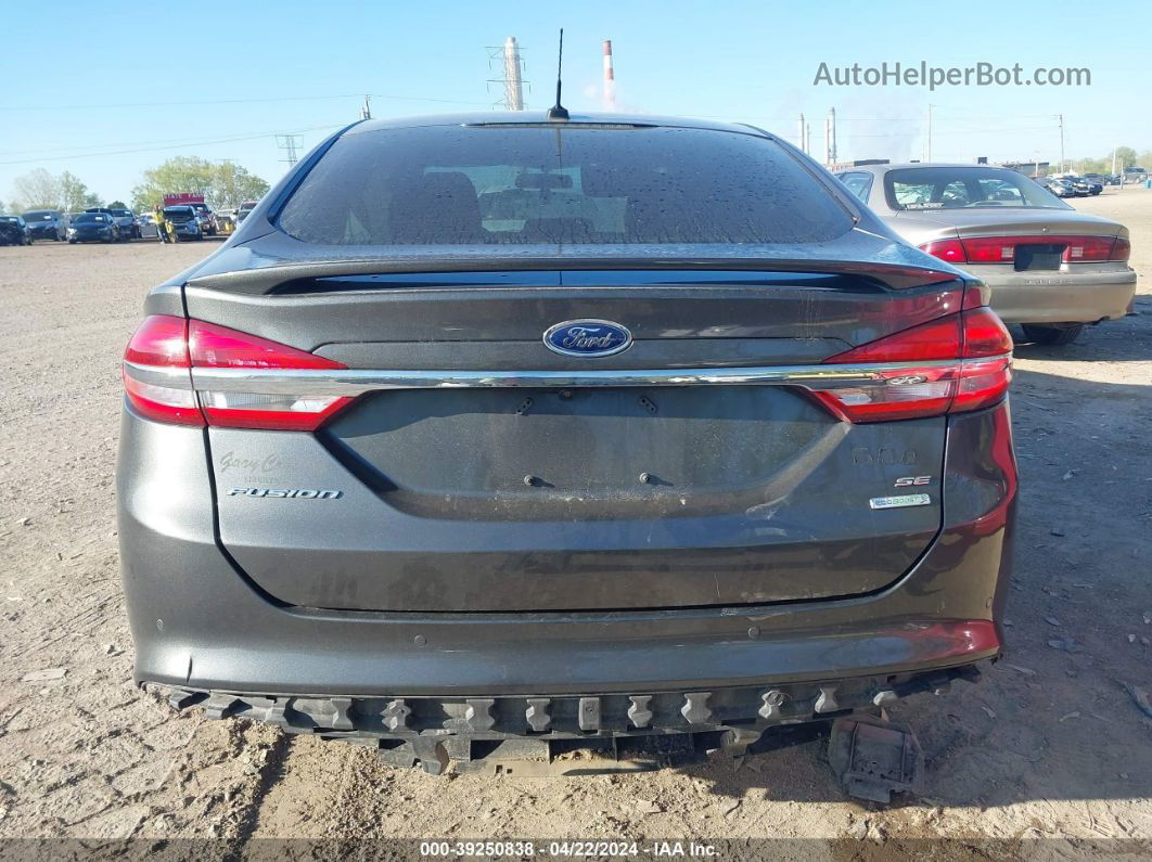 2018 Ford Fusion Se Gray vin: 3FA6P0HD5JR262262