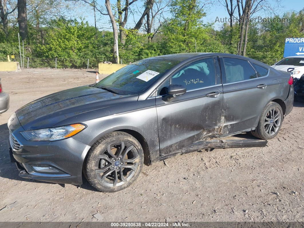 2018 Ford Fusion Se Gray vin: 3FA6P0HD5JR262262