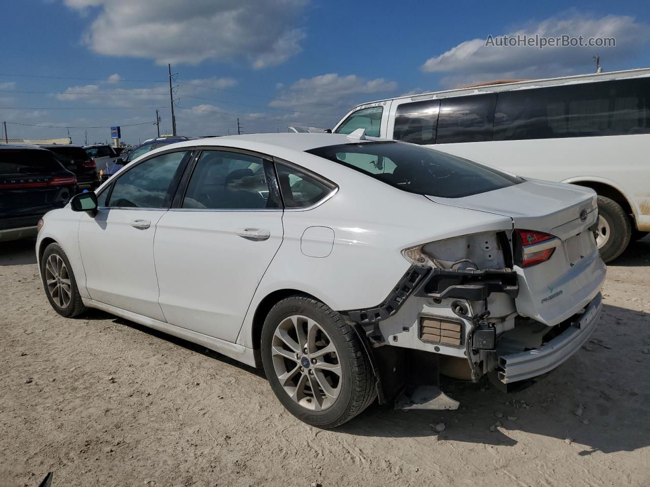 2019 Ford Fusion Se White vin: 3FA6P0HD5KR133116