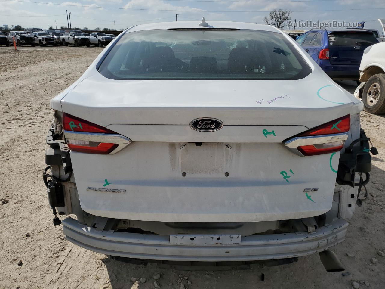 2019 Ford Fusion Se White vin: 3FA6P0HD5KR133116