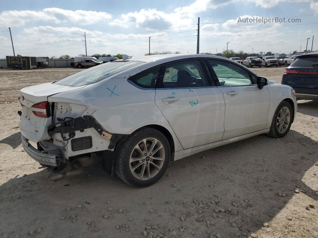 2019 Ford Fusion Se White vin: 3FA6P0HD5KR133116