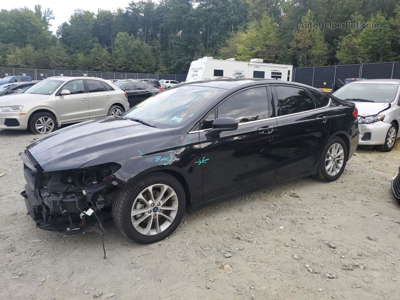 2019 Ford Fusion Se Black vin: 3FA6P0HD5KR213757