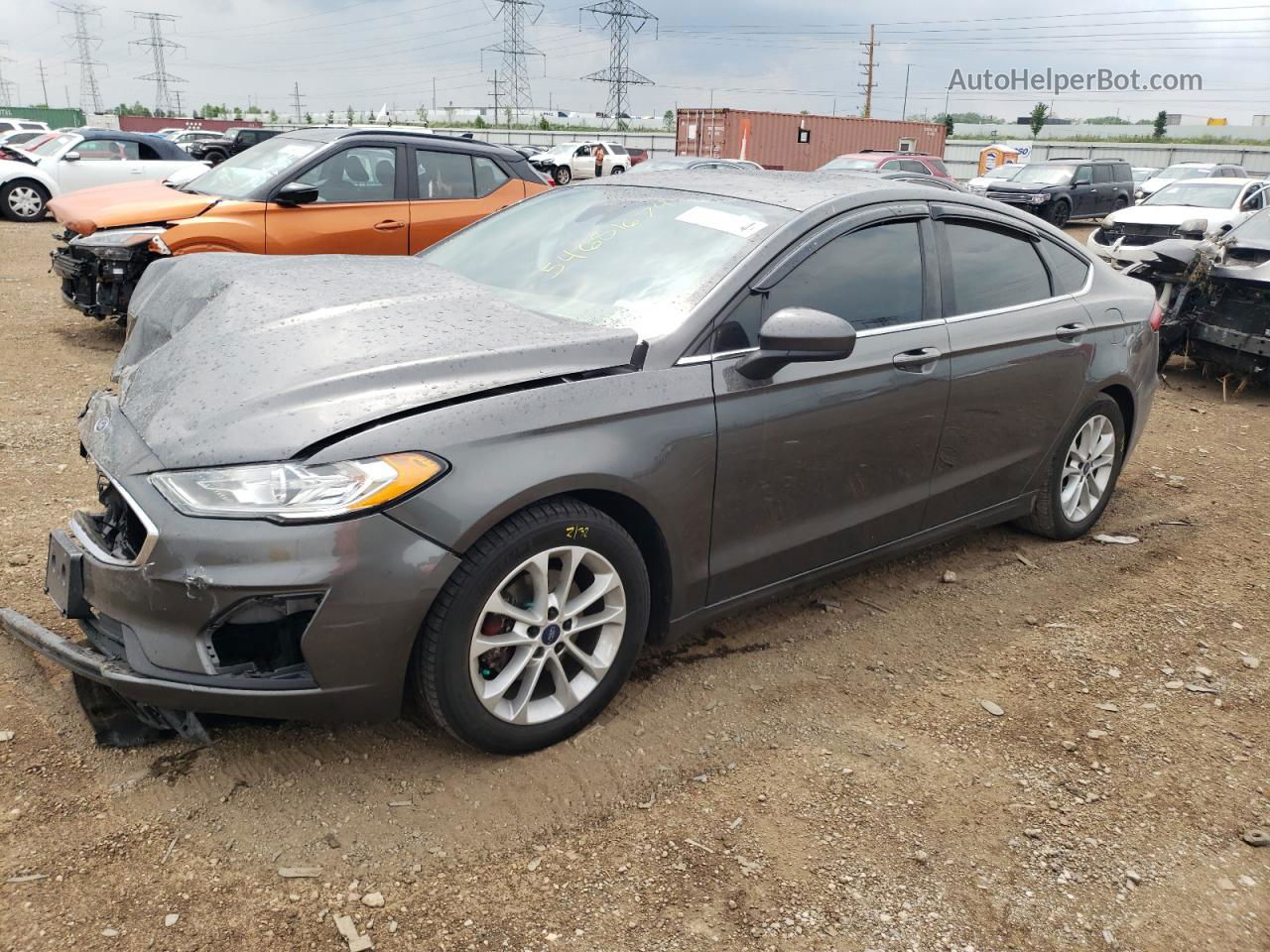 2019 Ford Fusion Se Gray vin: 3FA6P0HD5KR213919