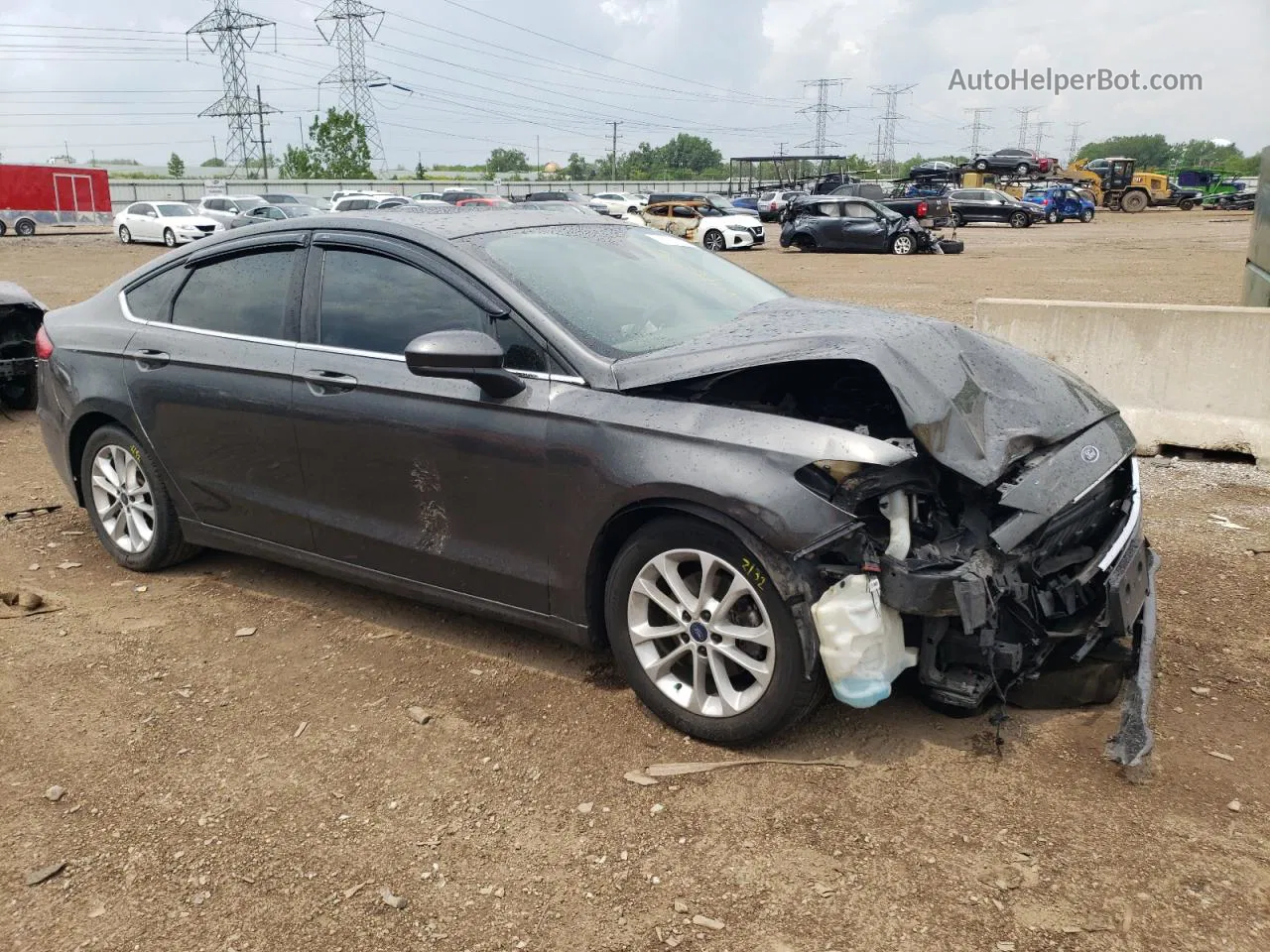 2019 Ford Fusion Se Gray vin: 3FA6P0HD5KR213919