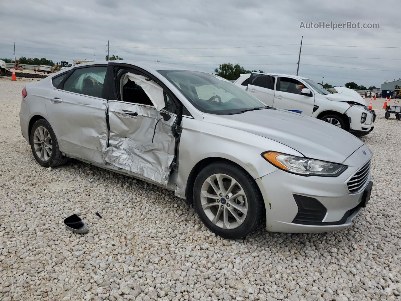 2019 Ford Fusion Se Silver vin: 3FA6P0HD5KR215475