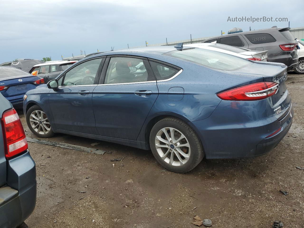 2019 Ford Fusion Se Blue vin: 3FA6P0HD5KR230462