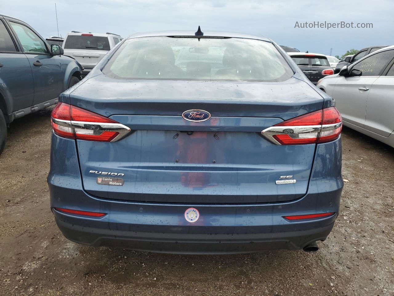 2019 Ford Fusion Se Blue vin: 3FA6P0HD5KR230462