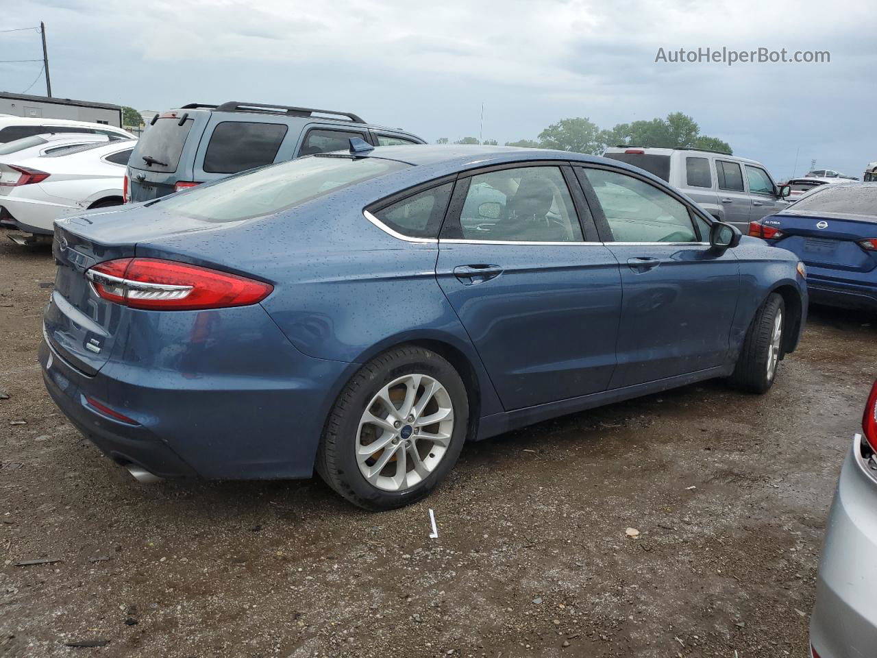 2019 Ford Fusion Se Blue vin: 3FA6P0HD5KR230462