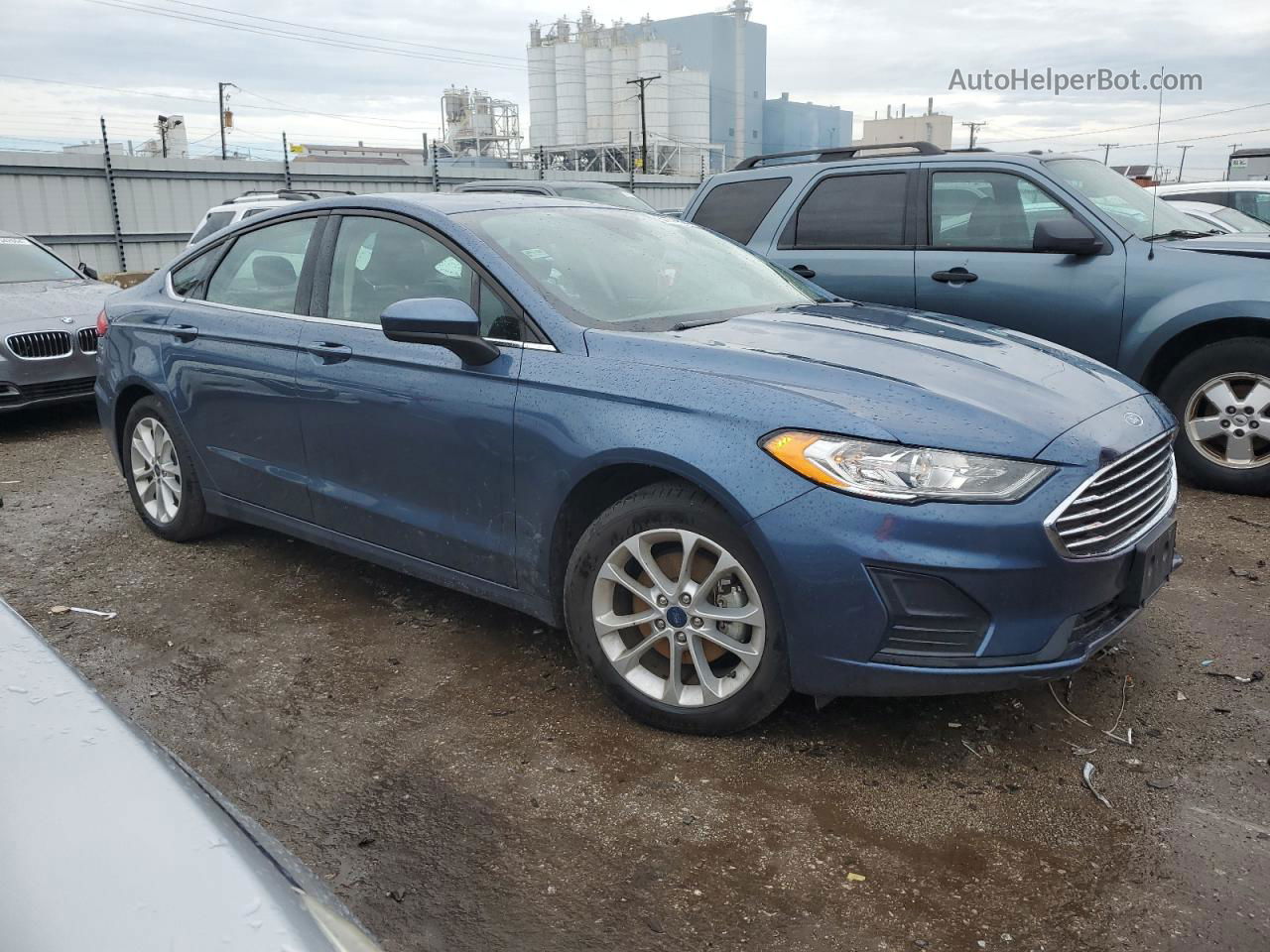 2019 Ford Fusion Se Blue vin: 3FA6P0HD5KR230462