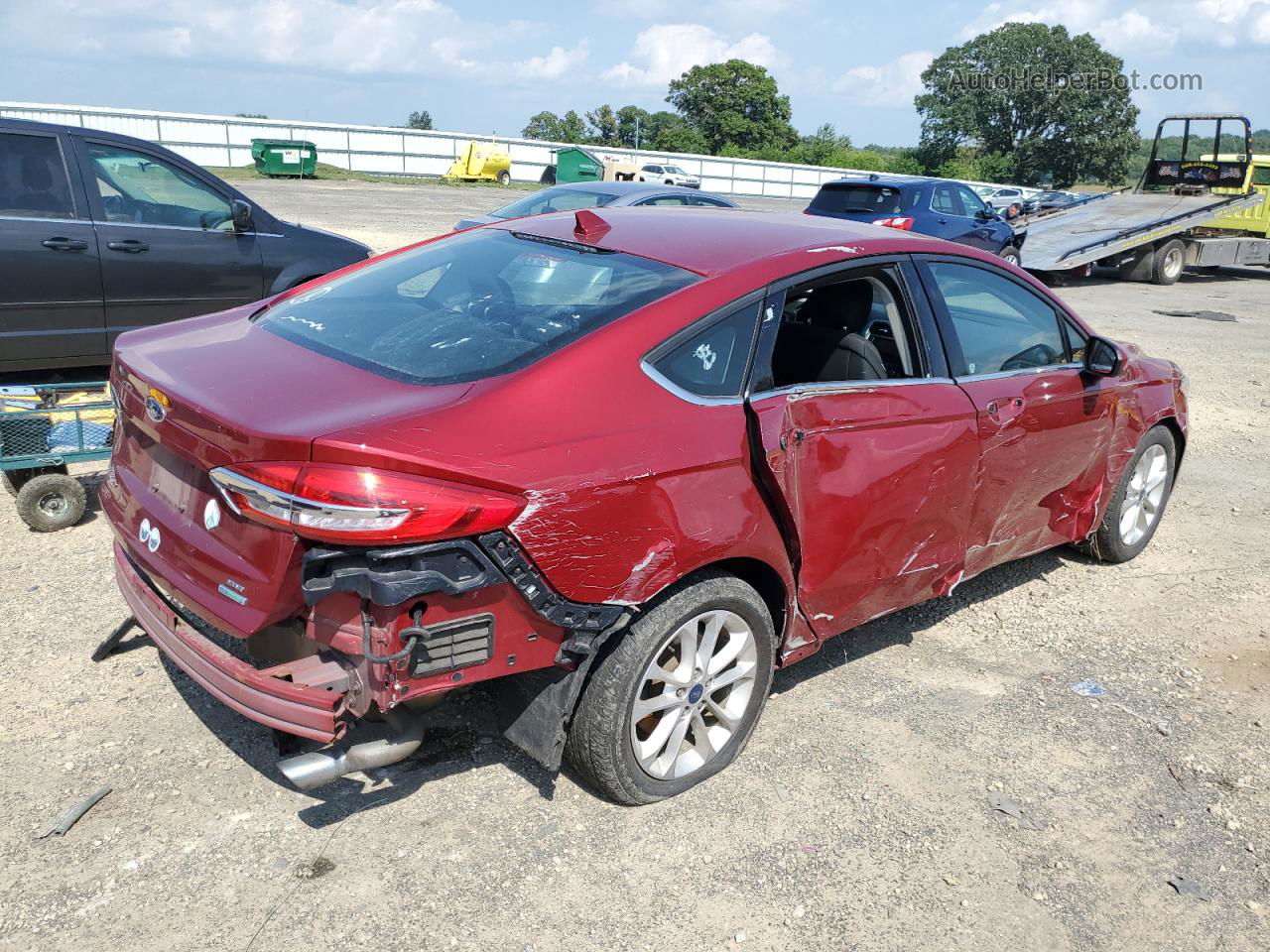 2019 Ford Fusion Se Red vin: 3FA6P0HD5KR248038