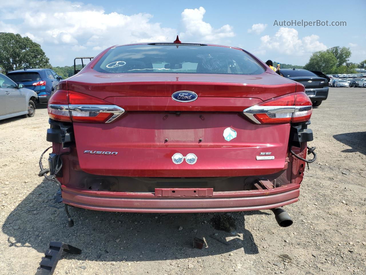 2019 Ford Fusion Se Red vin: 3FA6P0HD5KR248038