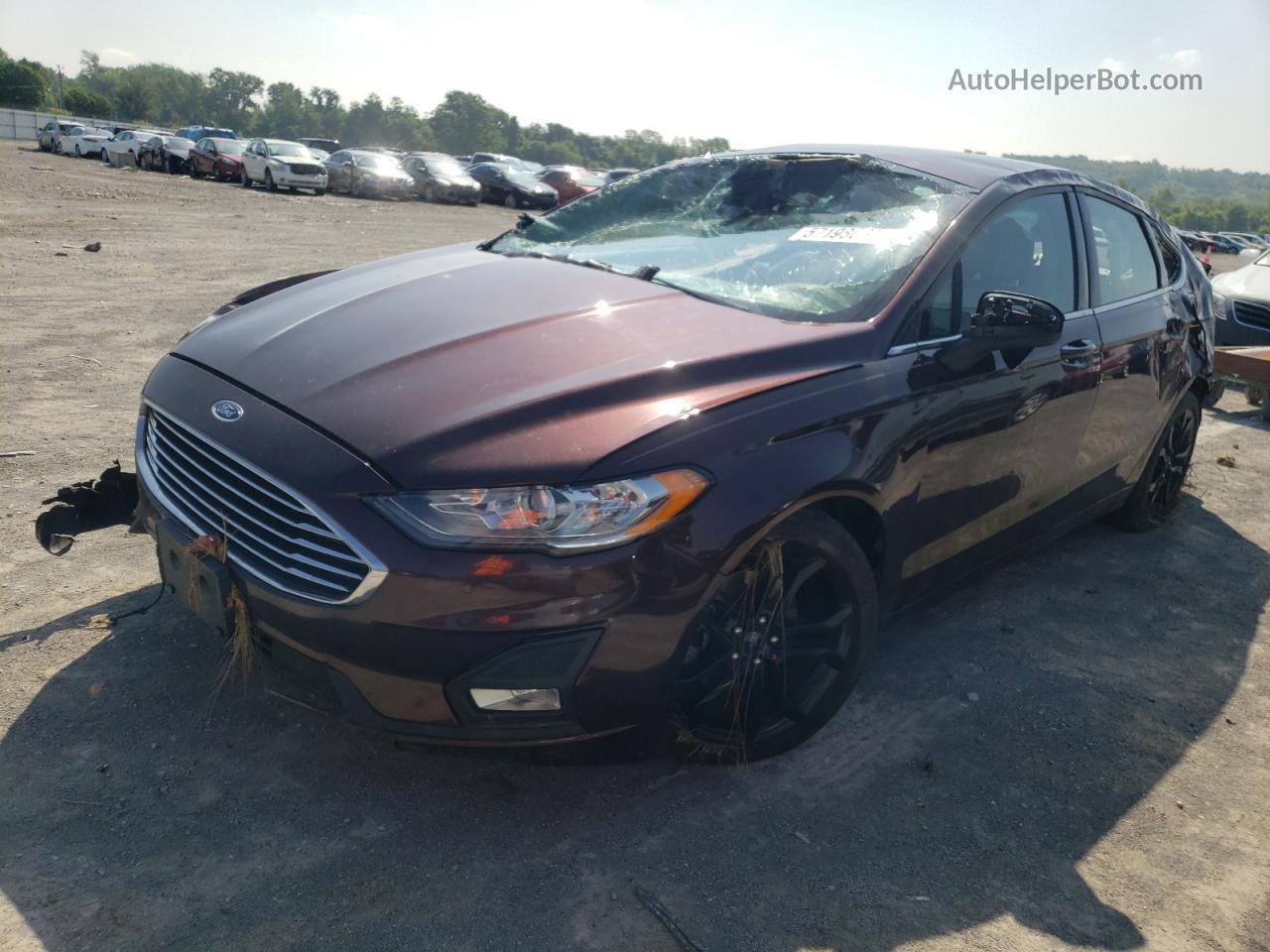 2019 Ford Fusion Se Темно-бордовый vin: 3FA6P0HD5KR275241