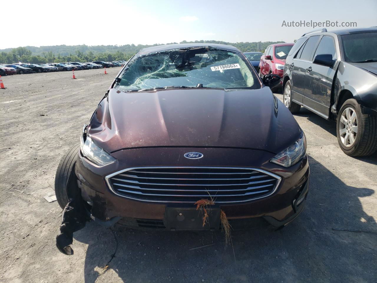 2019 Ford Fusion Se Темно-бордовый vin: 3FA6P0HD5KR275241