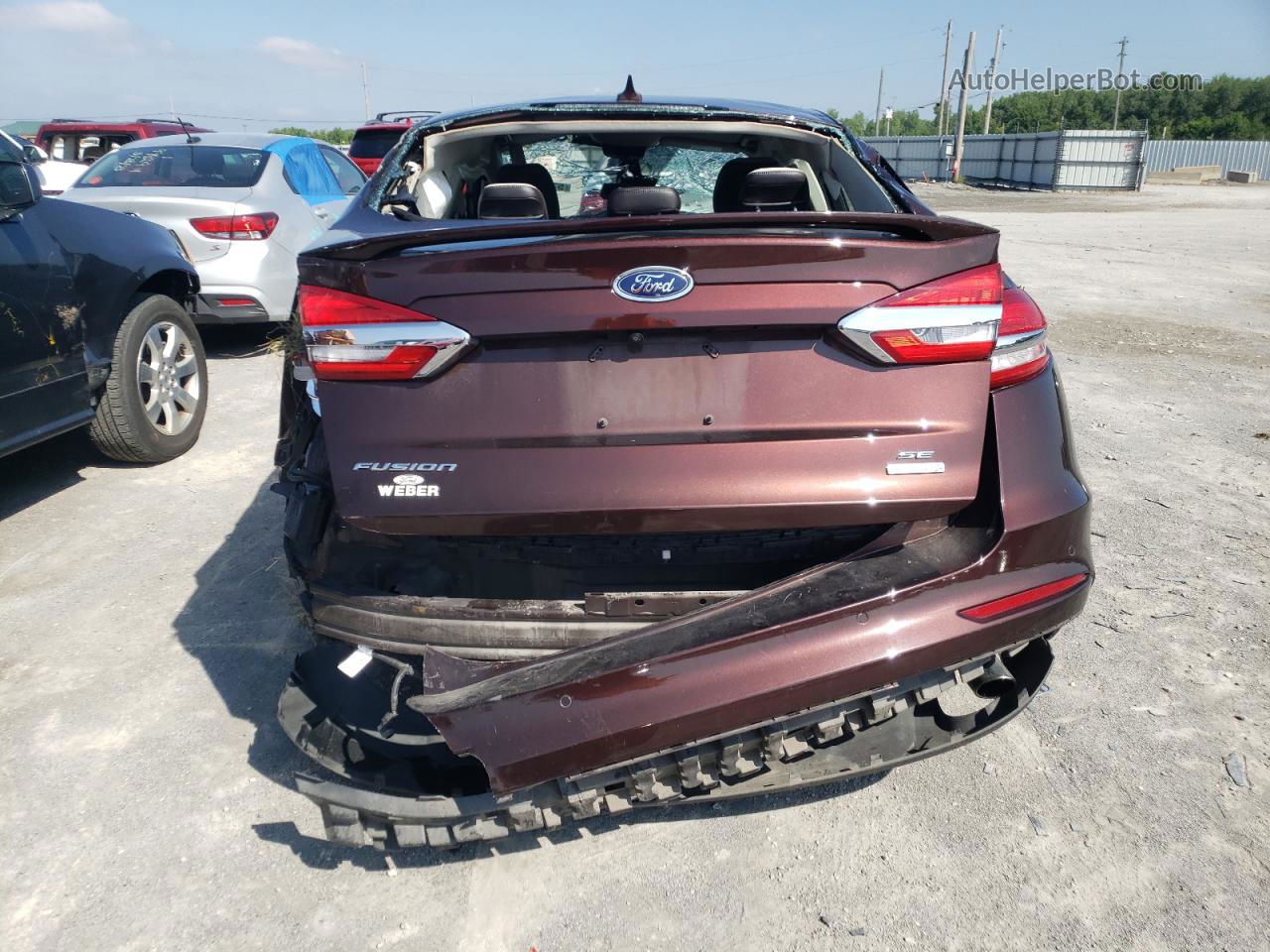 2019 Ford Fusion Se Темно-бордовый vin: 3FA6P0HD5KR275241