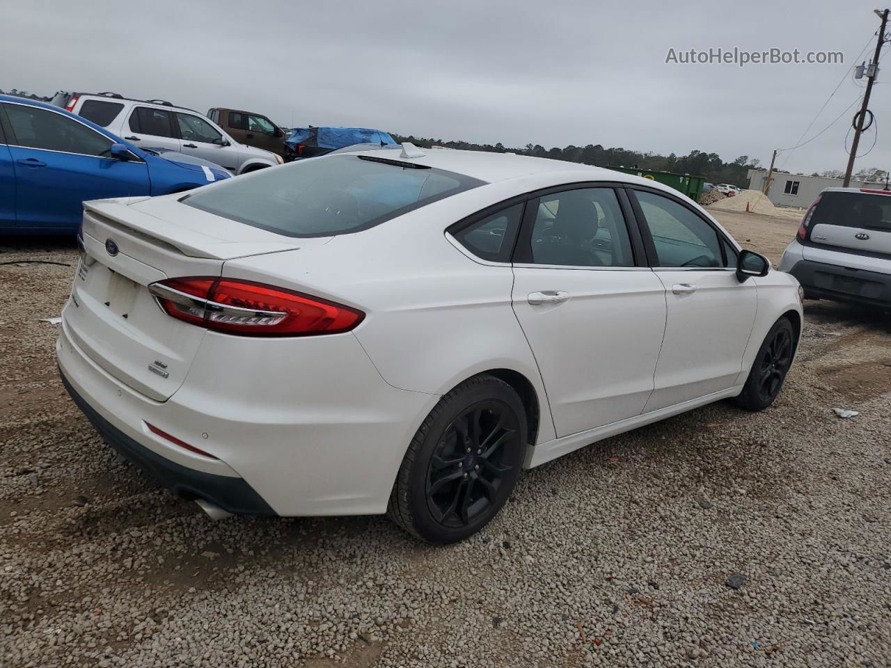 2019 Ford Fusion Se White vin: 3FA6P0HD5KR280536