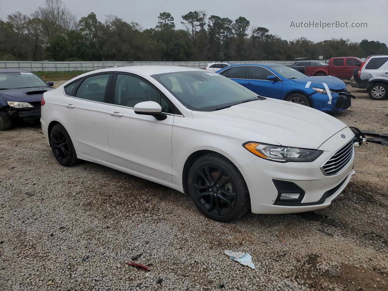 2019 Ford Fusion Se White vin: 3FA6P0HD5KR280536