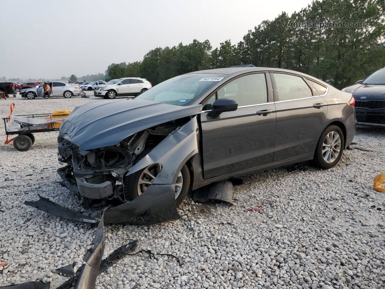 2020 Ford Fusion Se Gray vin: 3FA6P0HD5LR150192