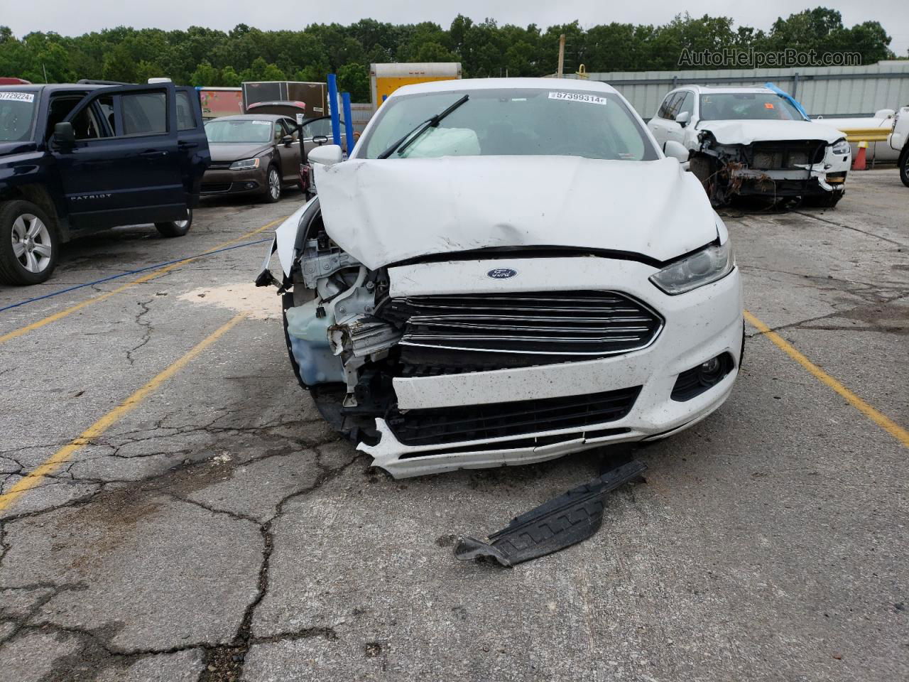 2014 Ford Fusion Se White vin: 3FA6P0HD6ER143867