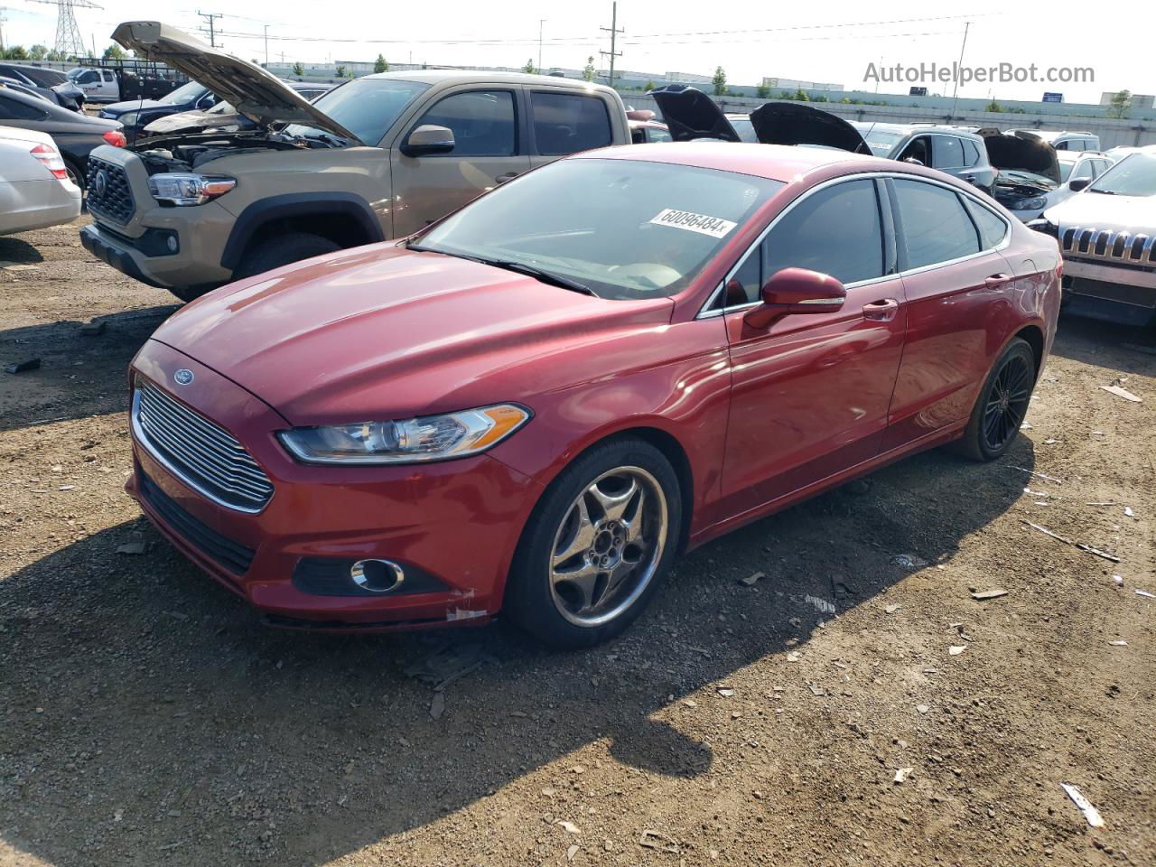 2014 Ford Fusion Se Burgundy vin: 3FA6P0HD6ER218406